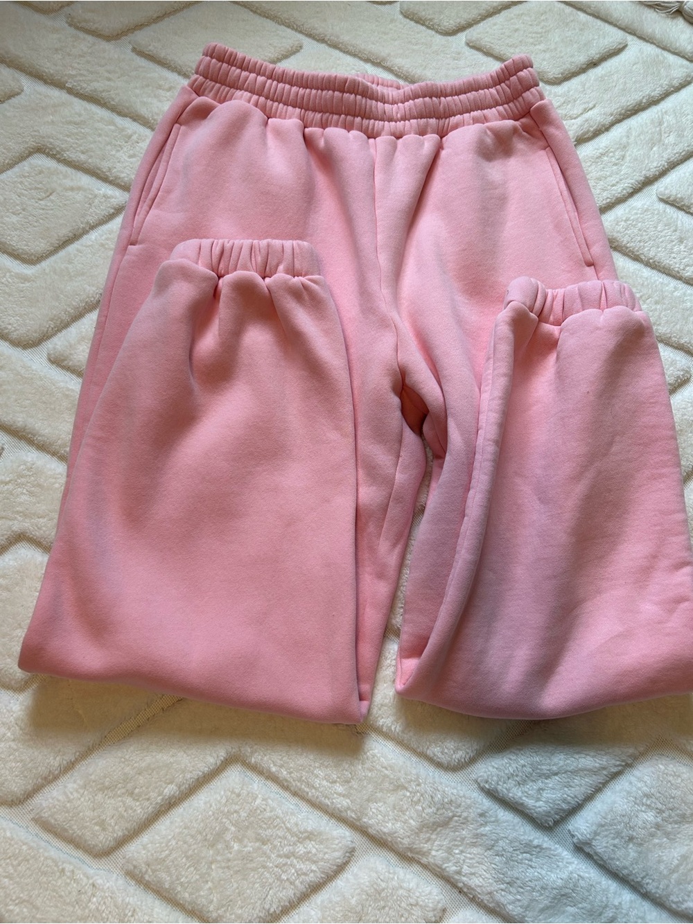 COMFRT Pink Fleece Jogger Pants and Sleeping Mask Hoodie